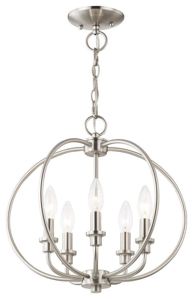 Milania Convertible Chain-Hang and Ceiling Mount, Antique Brass, Brushed Nickel