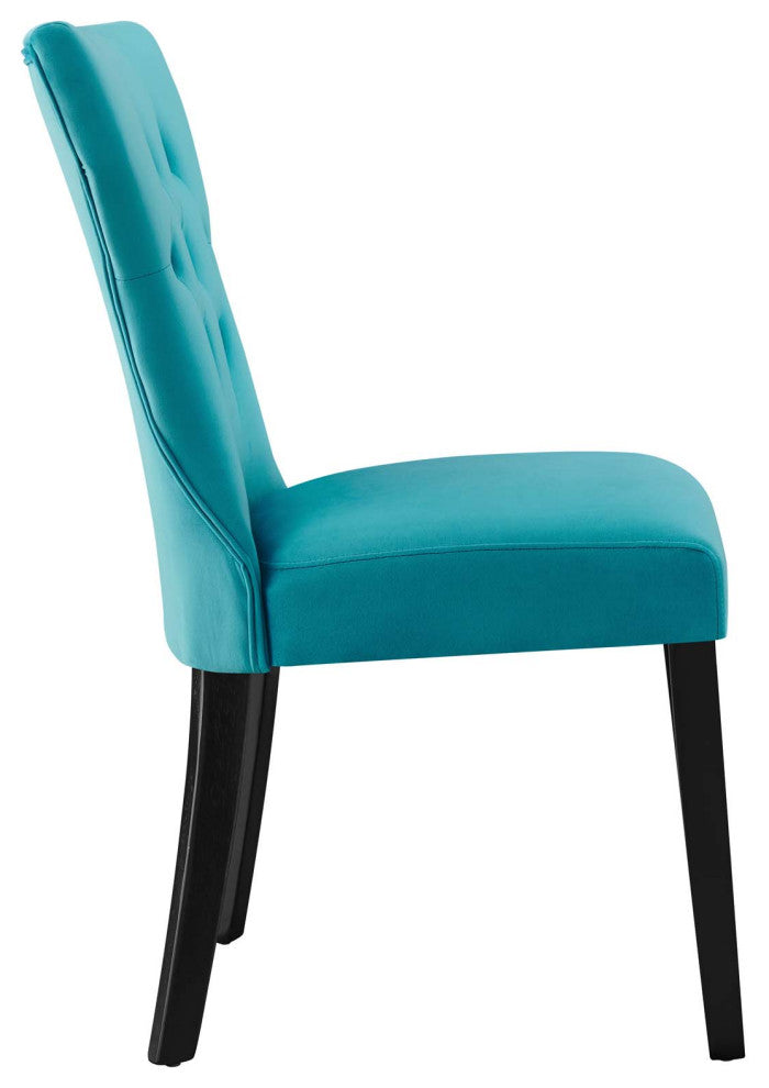 Silhouette Performance Velvet Dining Chairs, Set of 2, Blue