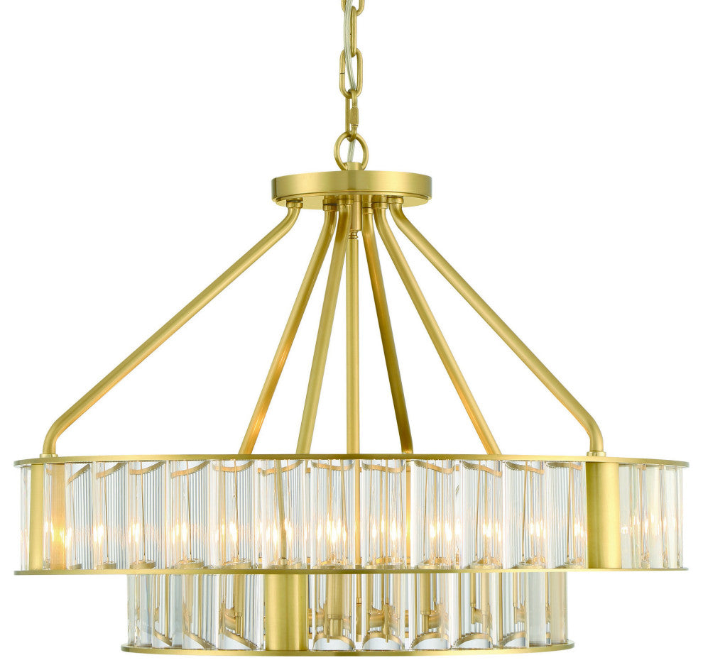 Crystorama Lighting Group FAR-6006 Farris 6 Light 25"W Waterfall - Aged Brass