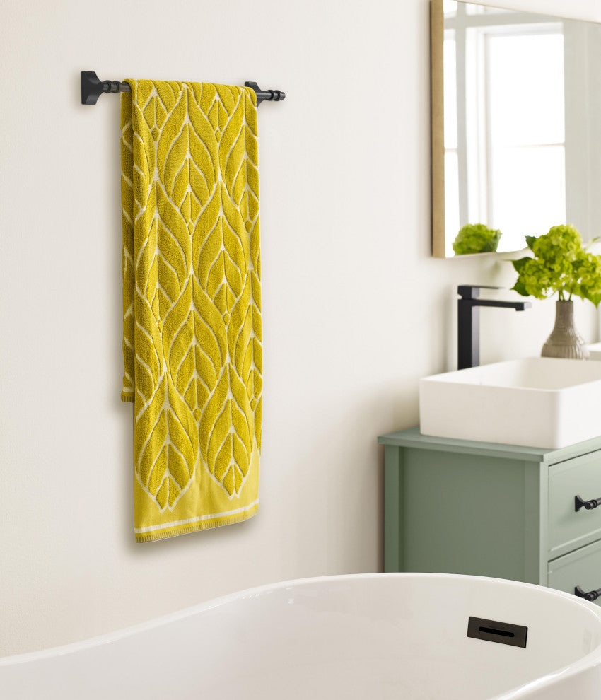 Amerock Davenport Transitional Towel Bar, Matte Black, 18" Center-to-Center