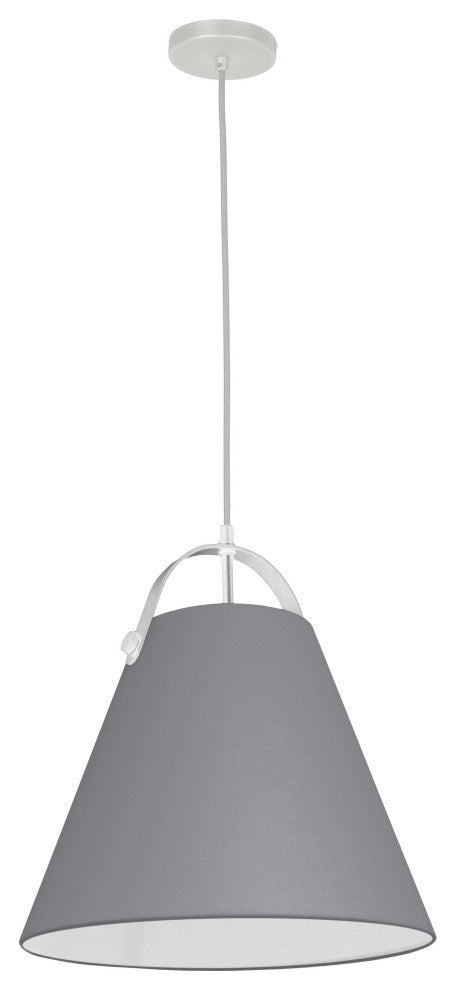 1 Light Emperor Pendant White with Grey Shade
