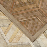 Cowhide Patchwork Rug, Nemesis, Taupe, 9'x12'