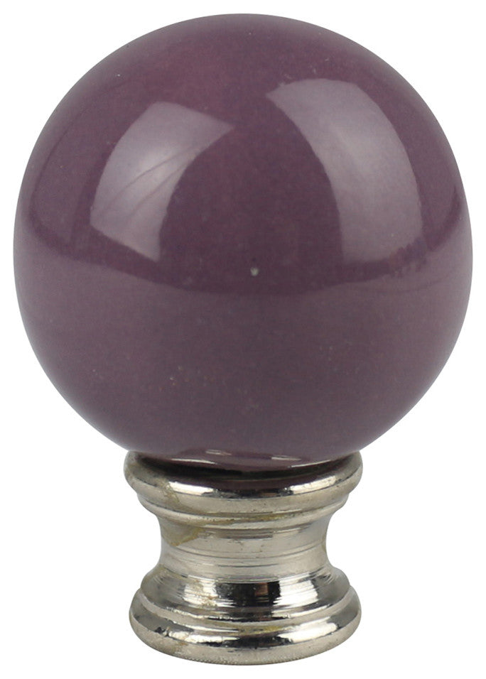 Ceramic Ball Lamp Finial, 2" Tall, Purple, Single