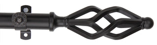 Vinci 13/16" Corner Window Curtain Rod, Black, 120-170"