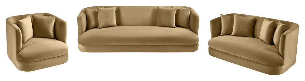 Alder Upholstered Chair, Camel, Velvet, Loveseat