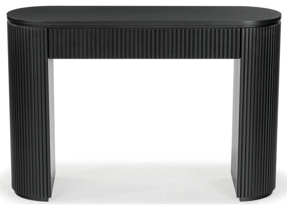Safavieh Couture Rikki Fluted 1 Drawer Console, Black