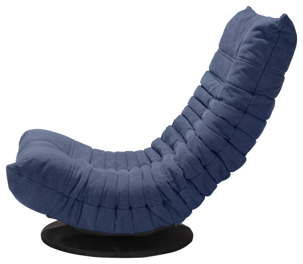Swivel Accent Chair, Steel Metal, Fabric, Blue, Black, Lounge Lobby Hospitality