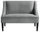 45" Light Gray And Black Upholstered Linen Bench
