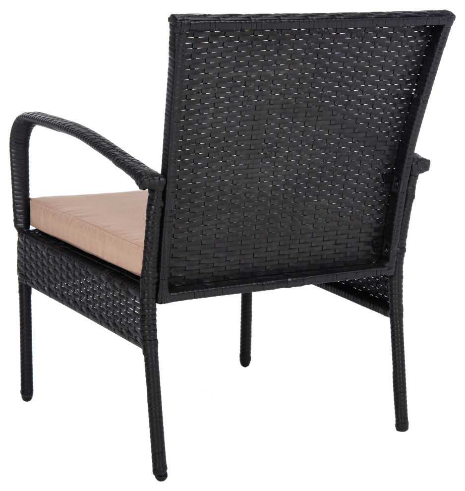 Safavieh Moore 3-Piece Outdoor Lounge Set Black/Beige
