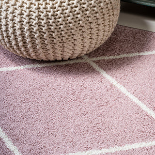 Cole Minimalist Diamond Trellis Rose/White 2'x8' Runner Rug