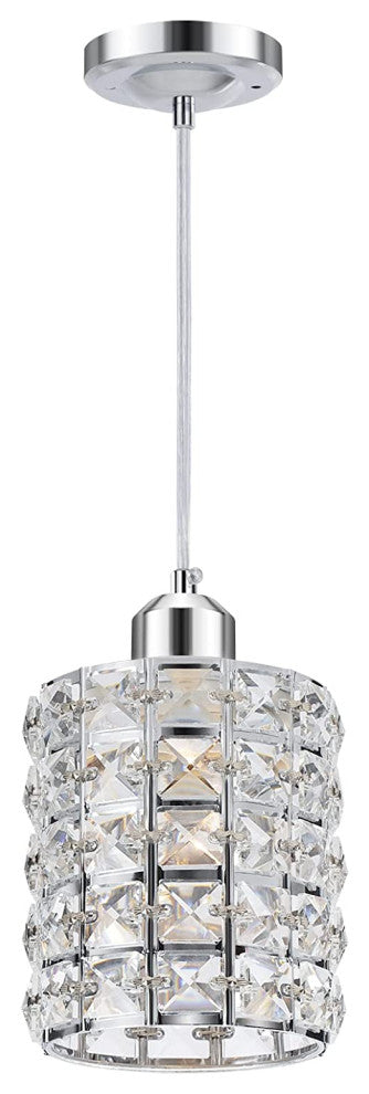 Modern Crystal Pendant Light Adjustable Hanging Pendant Lighting With Chrome