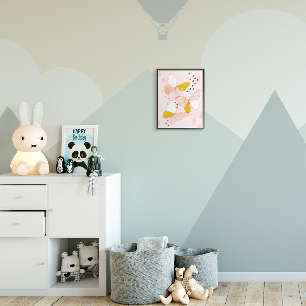 Kids Abstract Pink Butterfly Design, 11"x14"