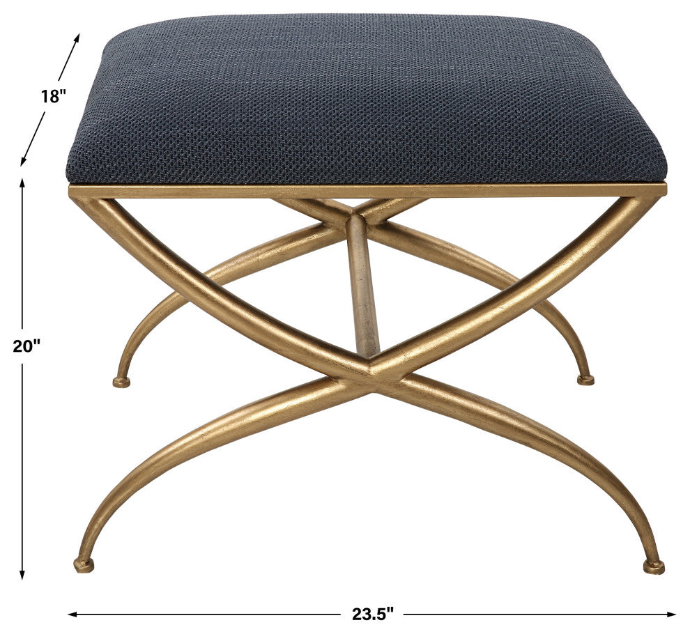 Uttermost Crossing Small Navy Bench