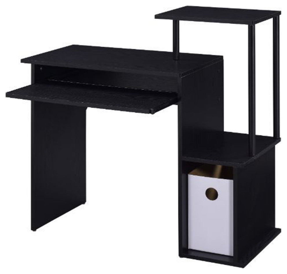 Computer Desk With Keyboard Tray, Black Finish