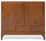 Harper Solid Hardwood Medium Storage Cabinet, Teak Brown
