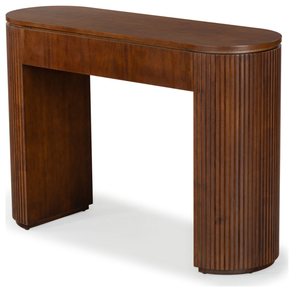 Safavieh Couture Rikki Fluted 1 Drawer Console, Walnut