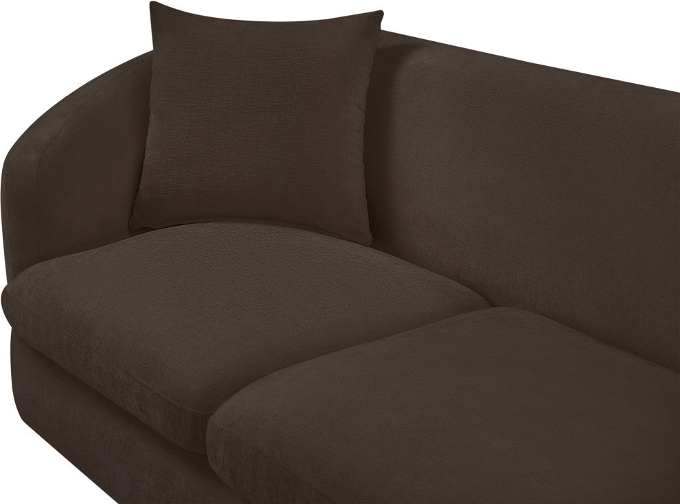 Penelope Upholstered Loveseat, Brown, Chenille Fabric