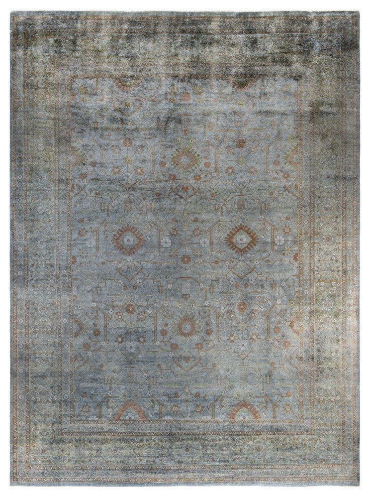 Overdyed One-of-a-Kind Hand-Knotted Area Rug Gray, 10' 1" x 13' 9"