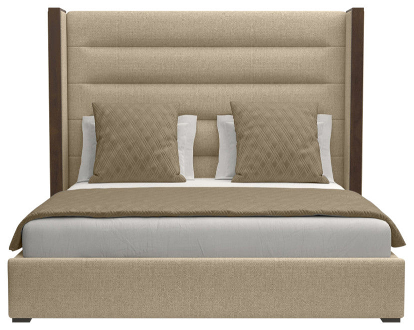 Nativa Interiors Irenne Horizontal Channel Bed, Flax, King, Medium 67"