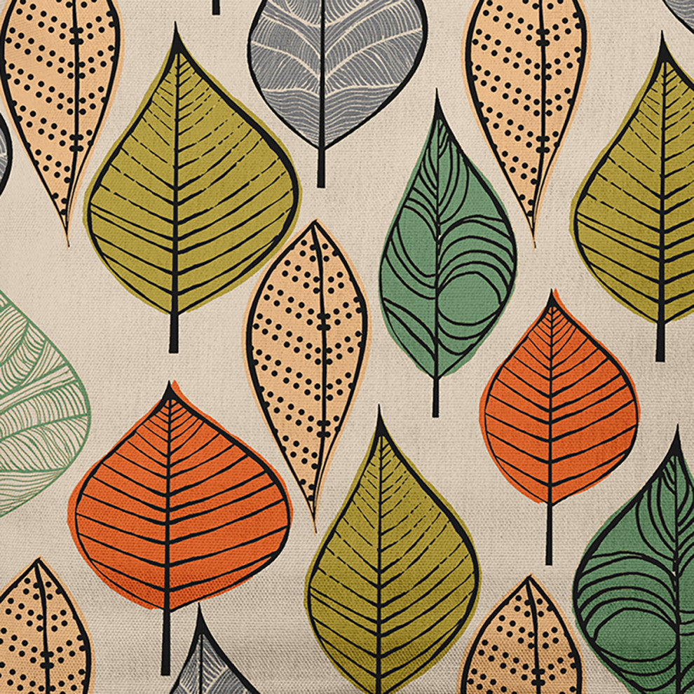 26" x 26" Autumn Leaves Decorative Throw Pillow, Muted Gold