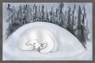 "Bear Hibernation" Framed Painting Print, 24"x16"