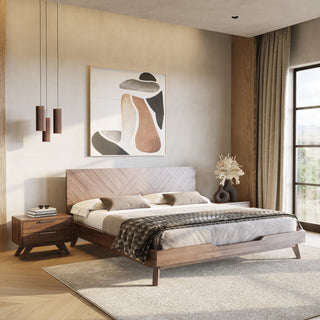 Modrest Soren Walnut Bed, Queen