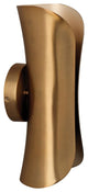 Elegant Folded Metal Brass Champagne Wall Sconce 14 in Sculpture Indirect Light