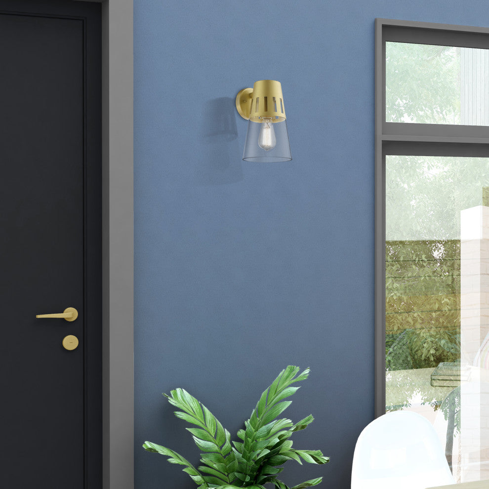 Covington 1-Light Soft Gold Outdoor Medium Wall Lantern
