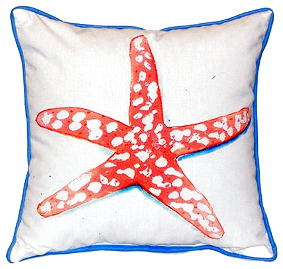 Coral Starfish Extra Large Zippered Pillow 22x22