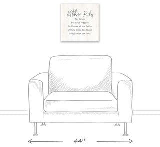 Kitchen Rules 16x16 Canvas Wall Art