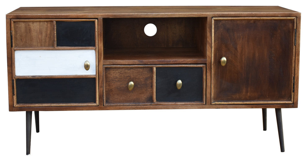 Inca Mango Wood Media Center With 2 Doors and 1 Drawer