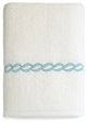 Soft Twist Cadena Bath Towel, White & Sky Blue, 27"x54"