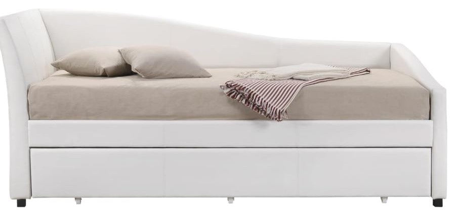Daybed And Trundle, Twin Size White Pu