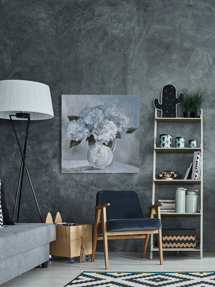 "Winter Flower Bouquet" Painting Print on Wrapped Canvas, 48"x48"