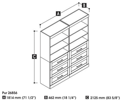 Bestar Pur By Bestar 72 Storage Kit, White
