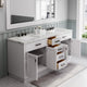 Hartford 72" Double Sink Marble Countertop Bath Vanity, White, Vanity With Large