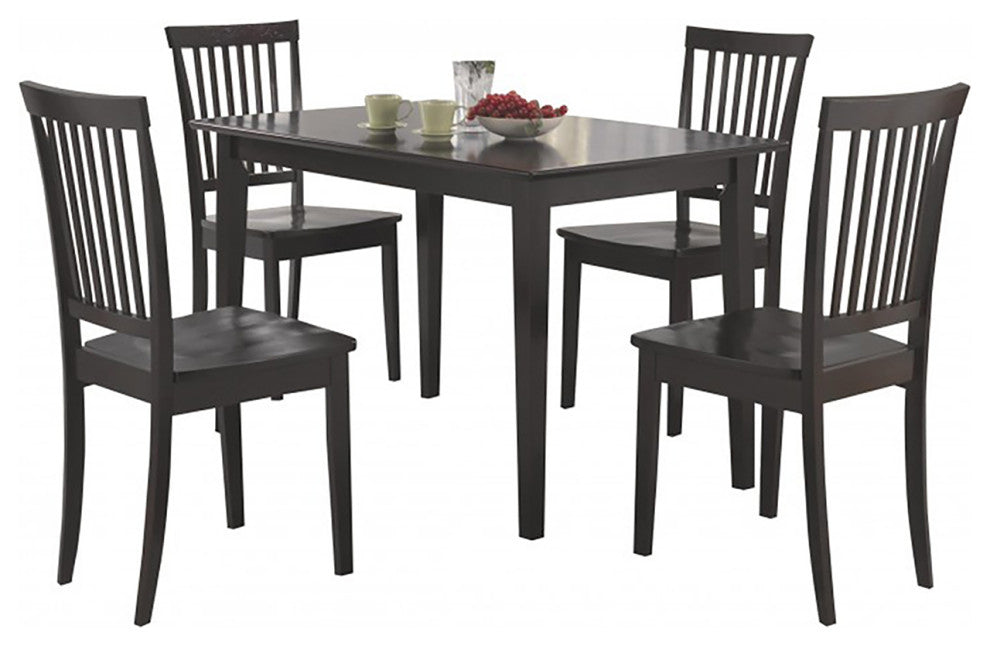 5 Piece Dining Set, Cappuccino Finish