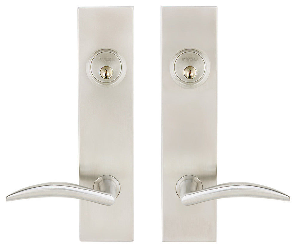 Air-Stream Lever, Tubular Entry, Double Cylinder, Satin Stainless Steel