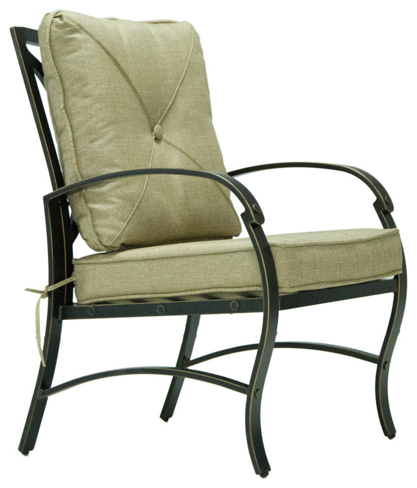 Sinclair Club Swivel Chairs With Cushion, Quality Outdoor Patio Furniture