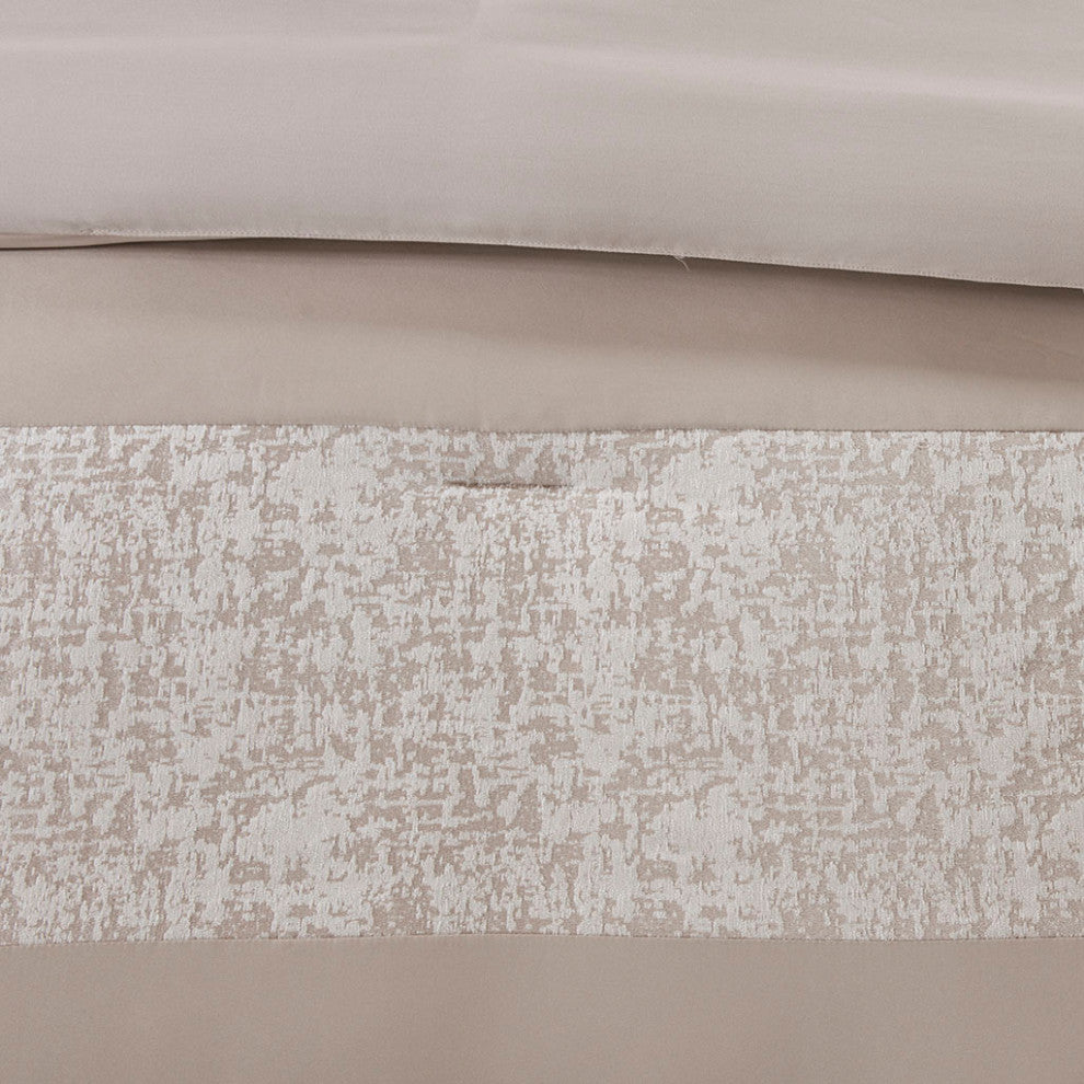 Madison Park Ava Textured Chennile 7-Piece Comforter Set, Neutral Taupe, King