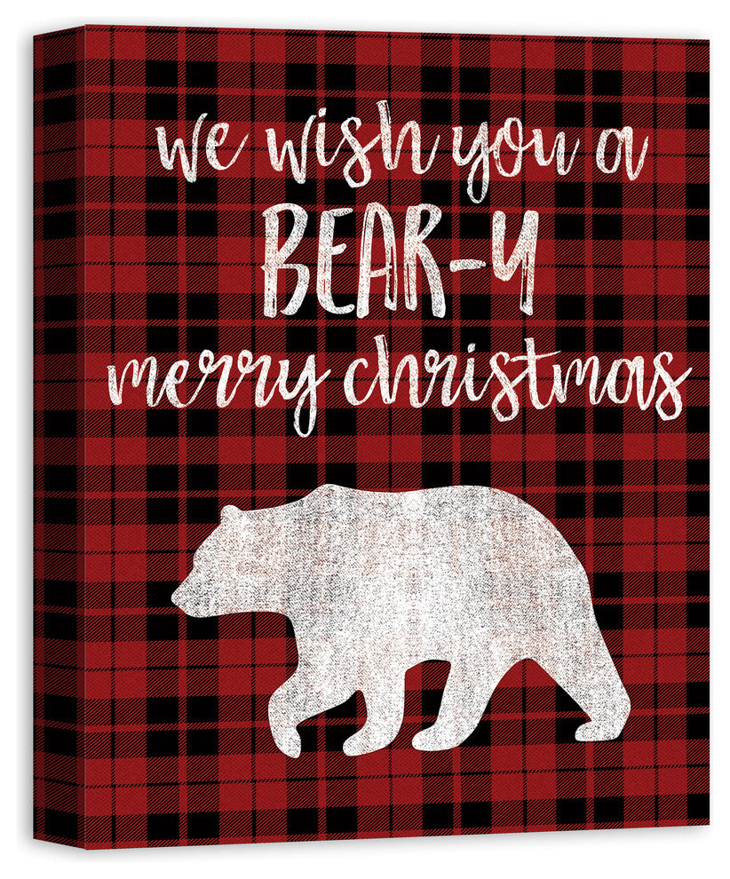 We Wish You a Bear-y Merry Christmas 16x20 Canvas Wall Art
