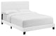 White Amira King Upholstered Fabric Bed
