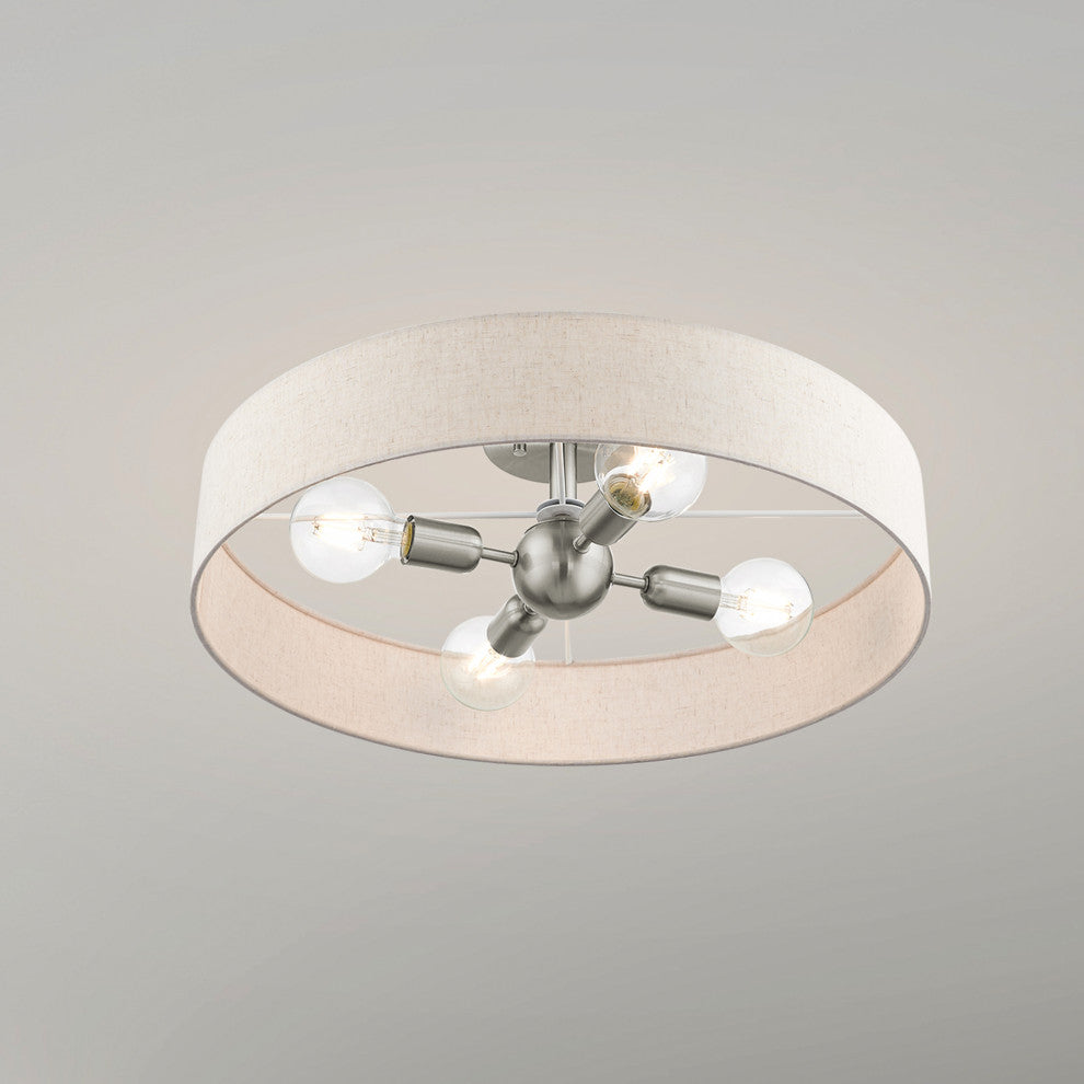 Livex Lighting Venlo 4 Light Brushed Nickel Large Semi-Flush