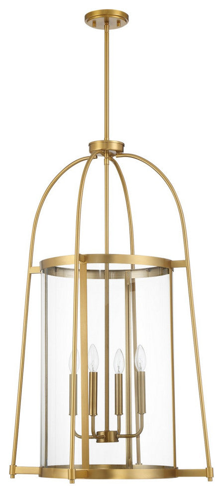 Rosedale 4-Light Pendant, Warm Brass