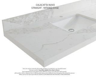 Aberdeen 36 Right Offset Bath Vanity in Coventry Gray 2" Calacatta Nuvo