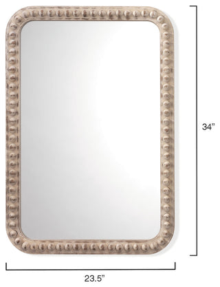 Rectangle Audrey Mirror, White Washed Wood