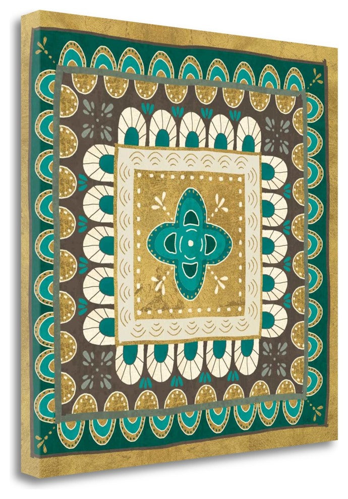 "Cool Feathers Tiles I" By Veronique Charron, Giclee on Gallery Wrap Canvas