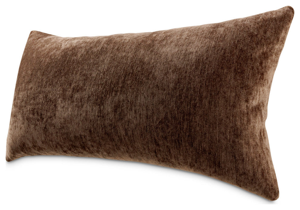The Smith 13"x24" Oblong Chenille Pillow, Set of 2, Chocolate