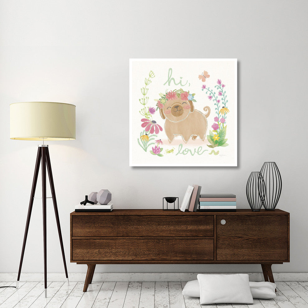 "Garden Friends White V" Digital Paper Print by Mary Urban, 42"x42"
