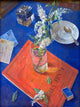 Tile Mural Still Life Bird Cherry Glass Flowers Petrov-Vodkin, 6"x8", Matte